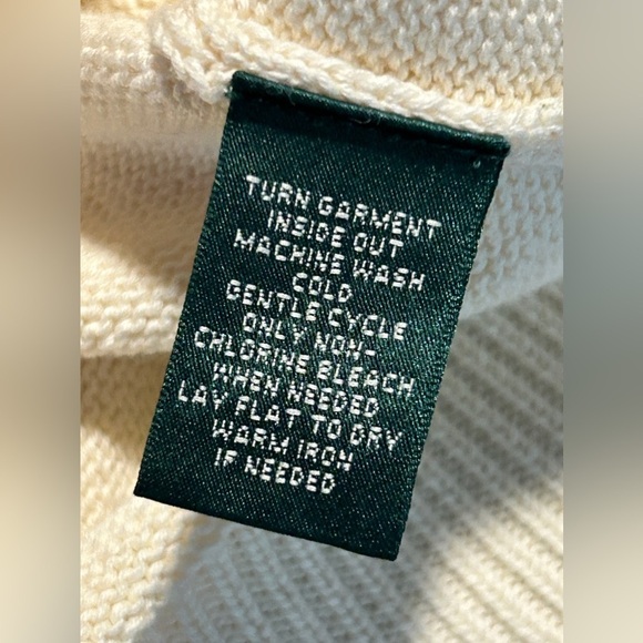 Lauren Ralph Lauren Cream ribbed knit Pullover Sweater Womens SP petite classic - Picture 6 of 15